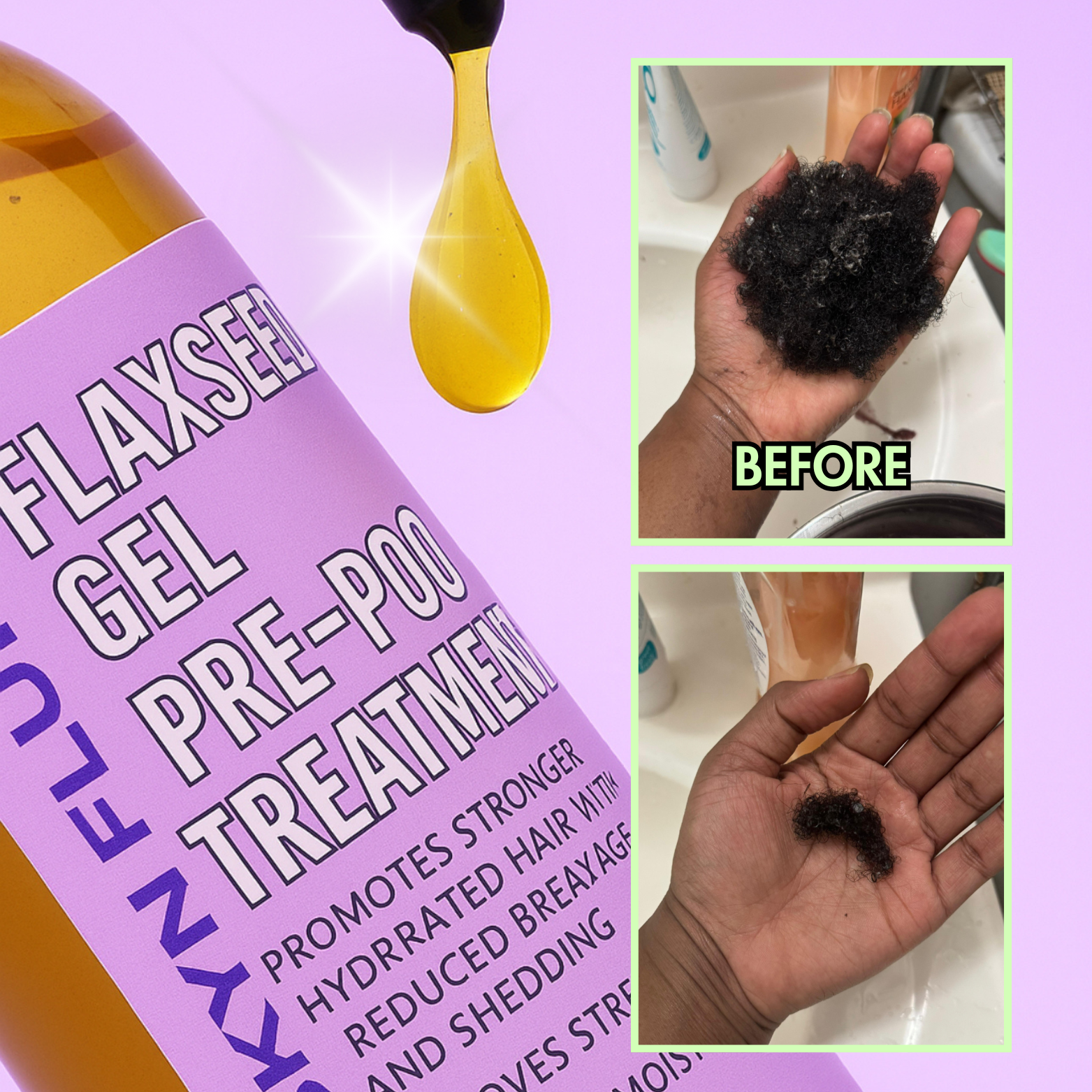 Flaxseed Pre-Poo Treatment | Moisture, Slip & Breakage Repair for