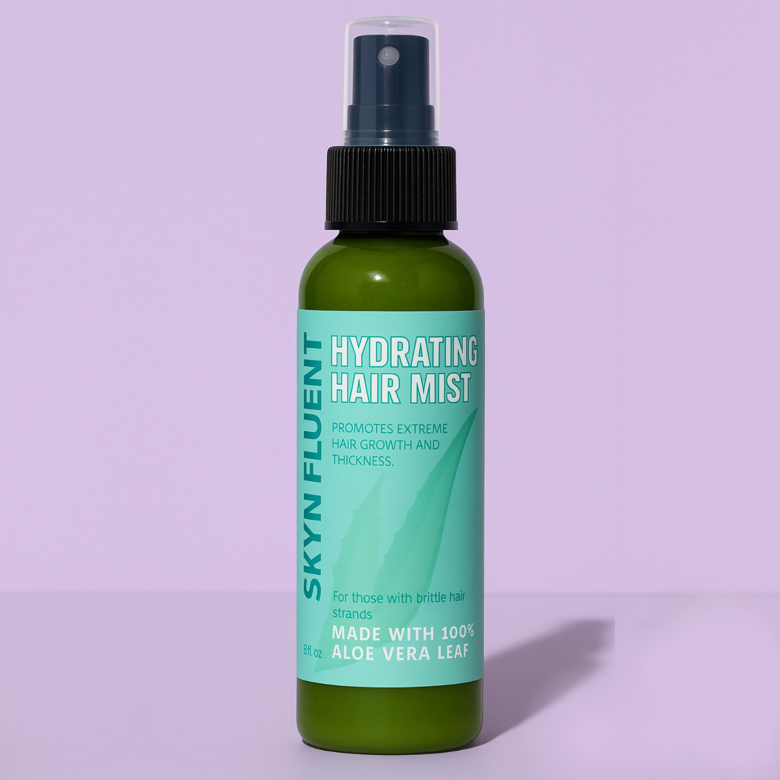 Skynfluent Hydrating Hair Mist bottle – aloe vera–based spray that promotes hair growth, hydration, and thickness.