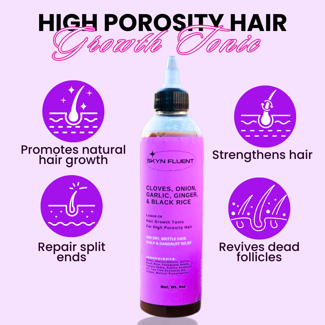 High Porosity Leave-In Black Rice, Cloves, Onions, Garlic & Ginger Hair Growth Tonic