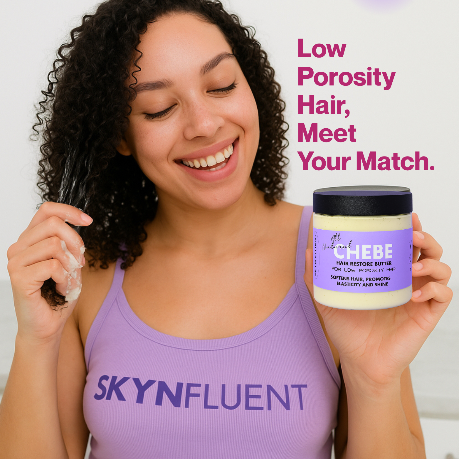 Low Porosity Chebe Hair Butter – Deep Moisture + Frizz Control