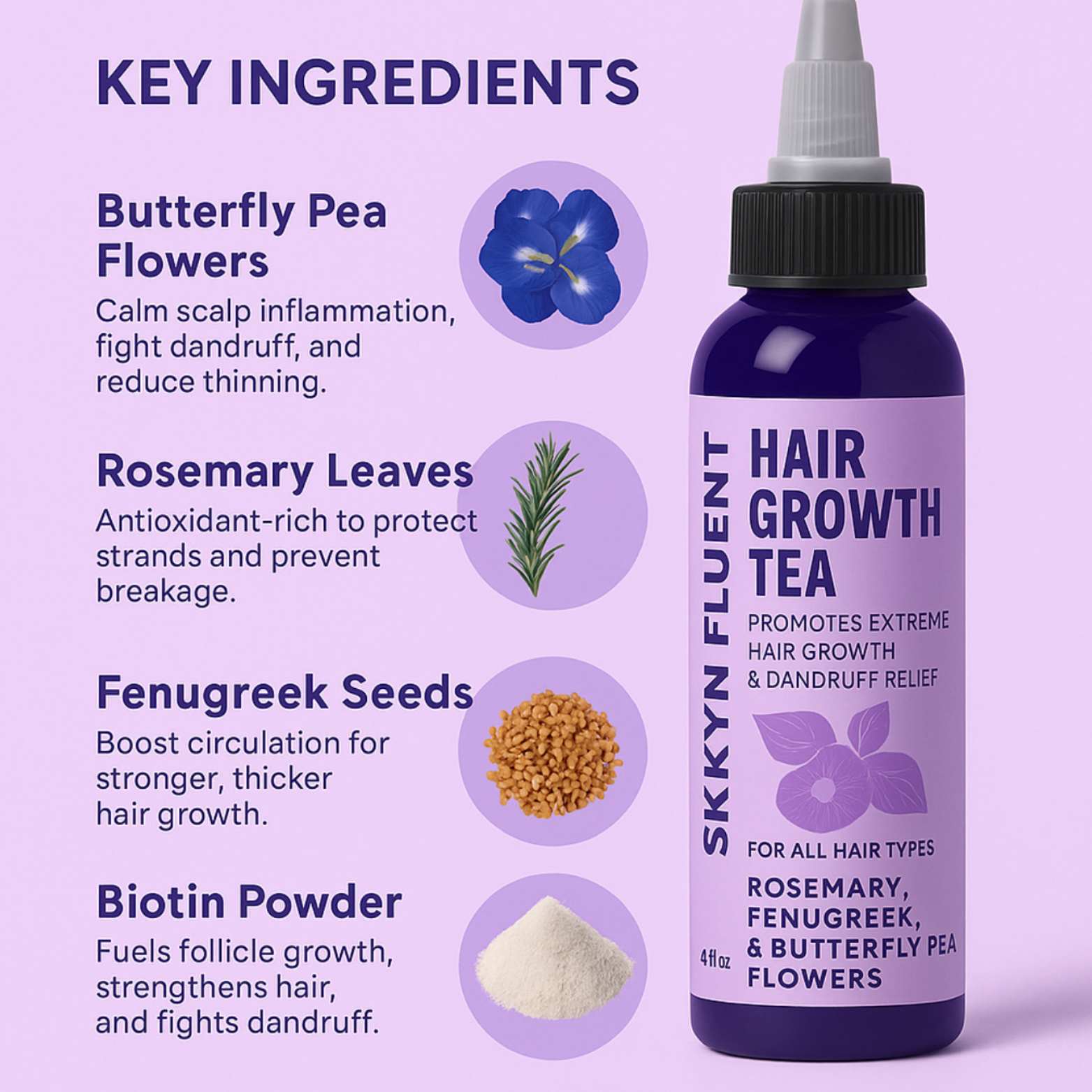 Fenugreek & Rosemary Hair Growth Tea | Strengthen Roots & Boost Growth