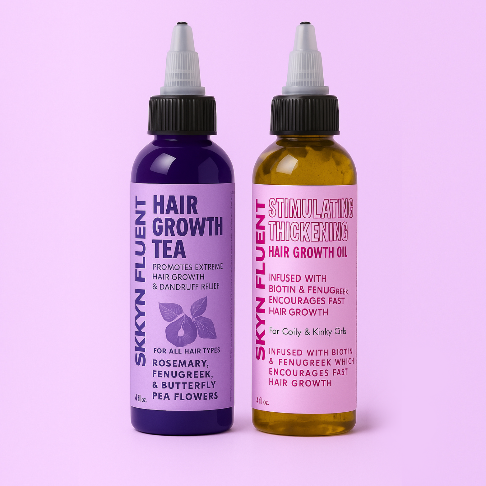 Skyn Fluent Grow Thicker, Stronger Hair Bundle with Hair Growth Tea and Stimulating Thickening Hair Growth Oil to boost growth and thickness