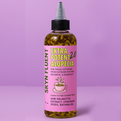 Skynfluent Extra Potent Alopecia Hair Growth Tonic – natural hair regrowth treatment with saw palmetto, fenugreek seeds, and batana oil.