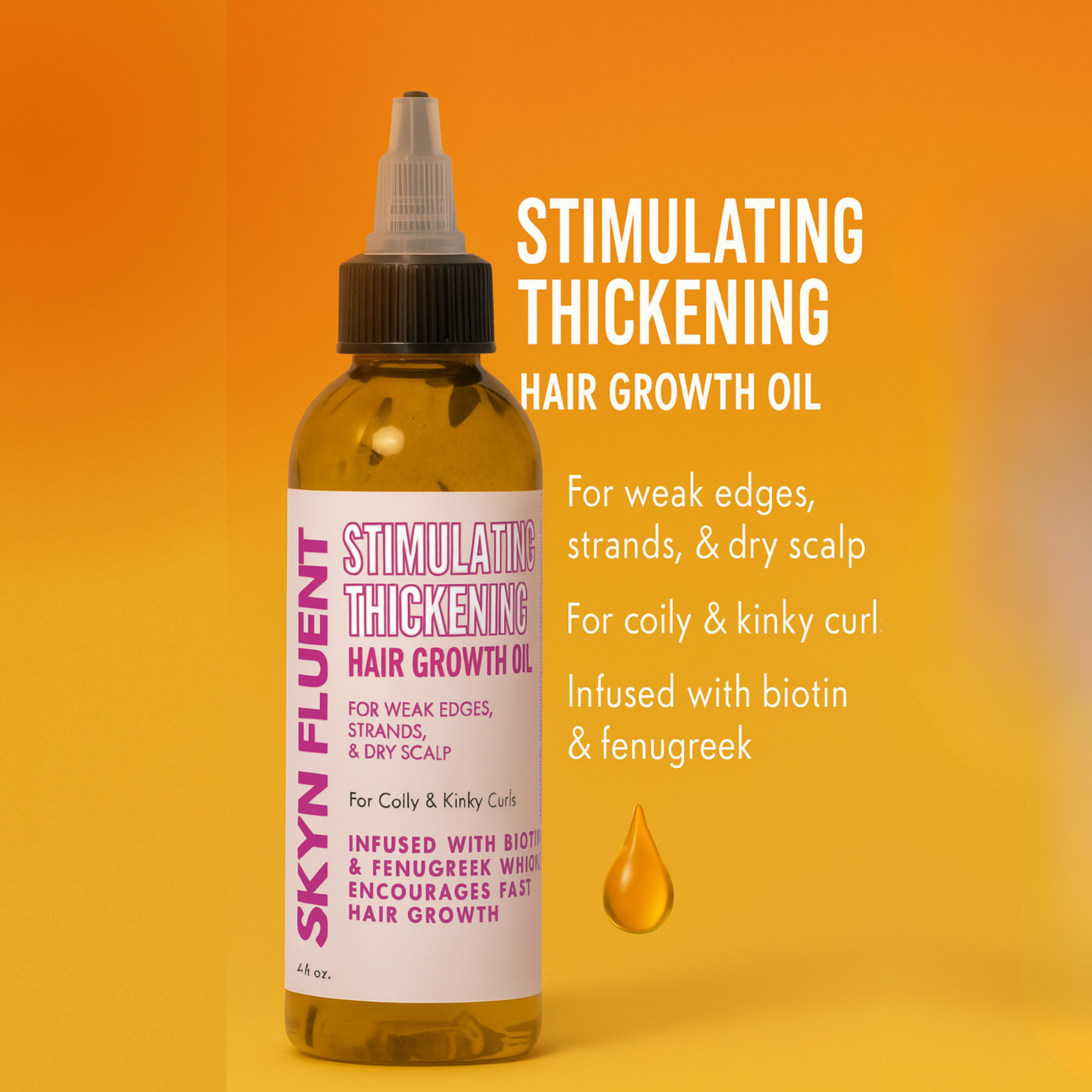 Stimulating Thickening Hair Growth Oil | Fix Thinning Hair